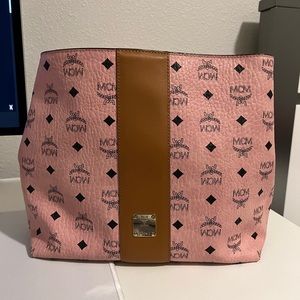 MCM Klara Soft Pink Visetos Medium Hobo Crossbody Bag